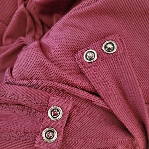 Bar III Twisted Front Thong Bodysuit size Medium in Black Currant. - NEW - Picture 10 of 12